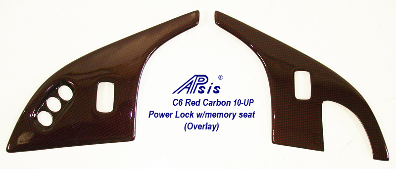 C6 Red Carbon-power lock bezel w-memory -1-pair