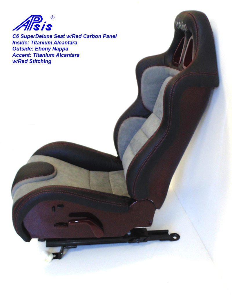 C6 SuperDeluxe Seat-ebony+light titanium w-red carbon panel-single-1