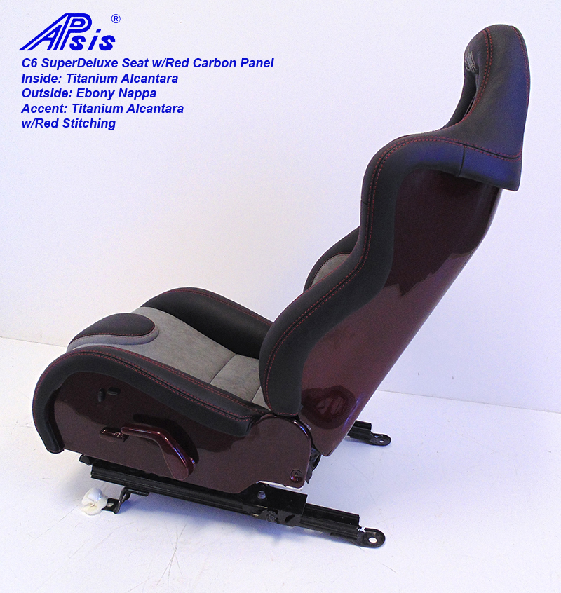 C6 SuperDeluxe Seat-ebony+light titanium w-red carbon panel-single-3