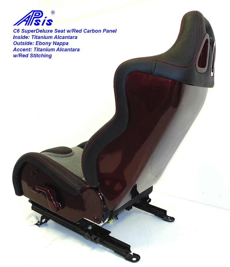 C6 SuperDeluxe Seat-ebony+light titanium w-red carbon panel-single-4