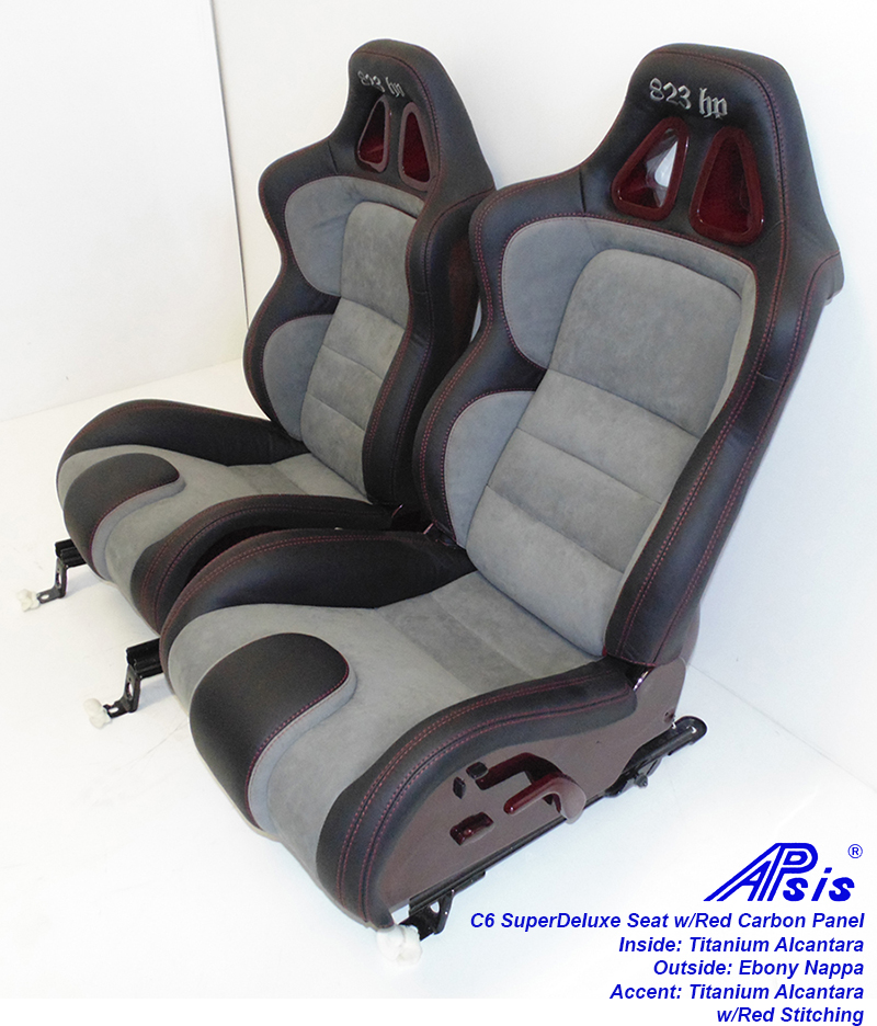 C6 SuperDeluxe Seat-ebony+titanium alcantara w-red carbon panel-pair-3