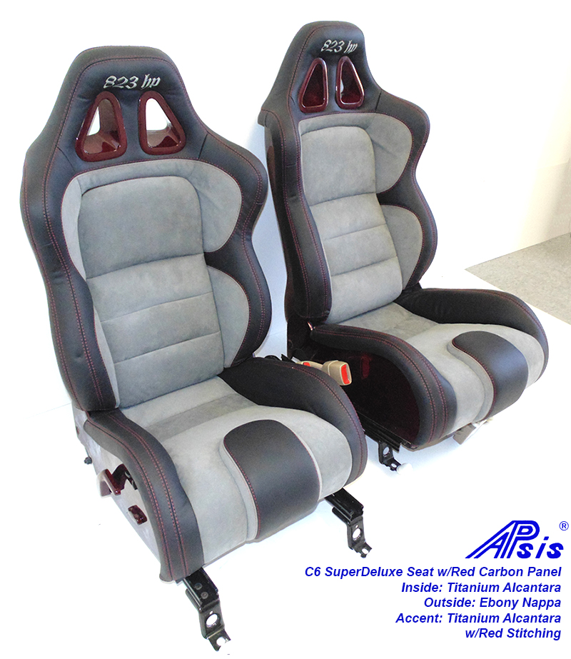 C6 SuperDeluxe Seat-ebony+titanium alcantara w-red carbon panel-pair-4