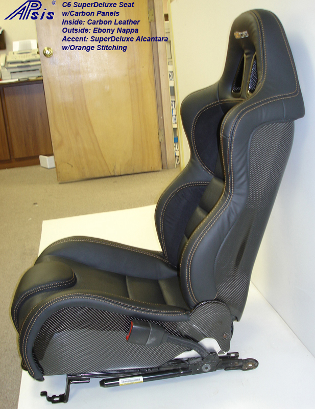 C6 SuperDeluxe Seat w-carbon-EB+CL+AL w-orange stitching-pass-side view-5