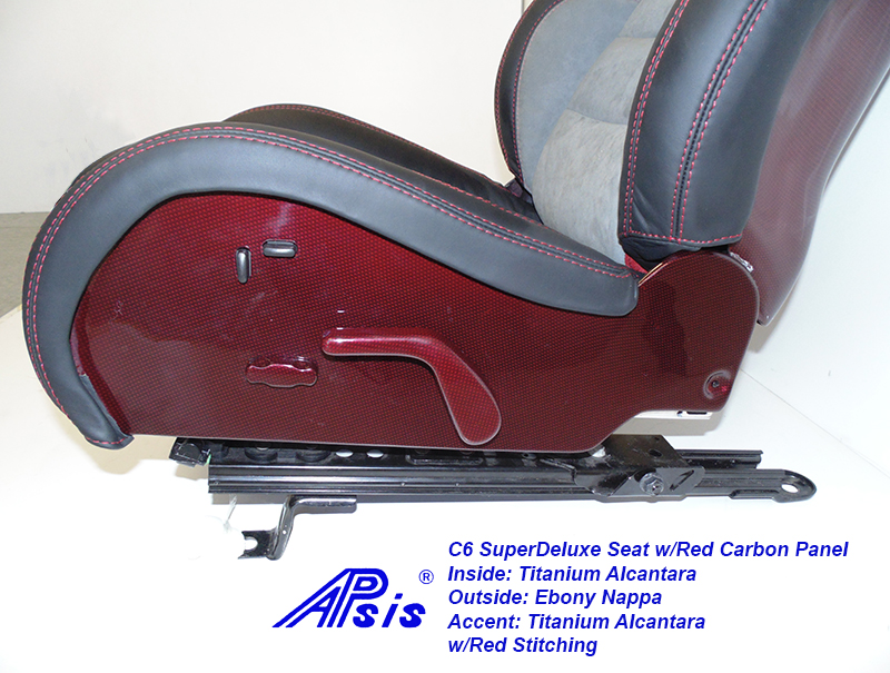 C6 SuperDeluxe Seat=ebony+titanium alcantara w-red carbon panel-lower panel only-1