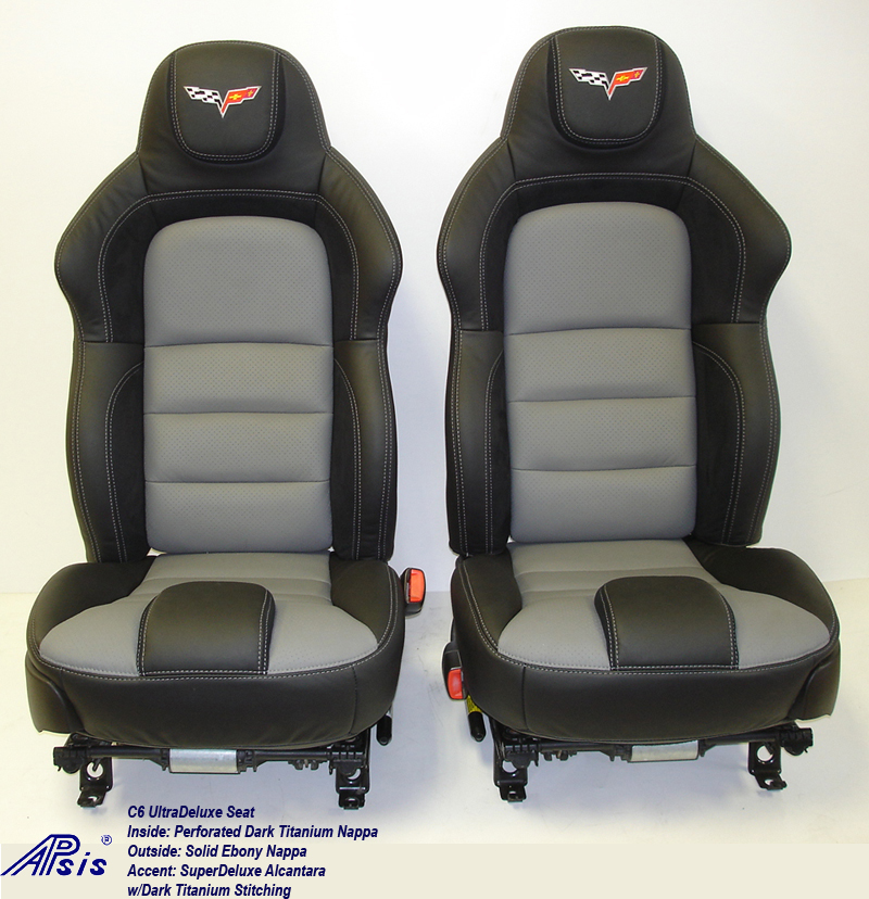 C6 UltraDeluxe Seat-perf dark titanium+ebony-pair-2a-straight view