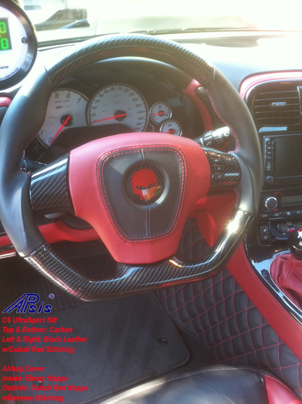 C6 UltraSport SW w-carbon w-cobalt red+ebony airbag cover-installed-tom wooten-1