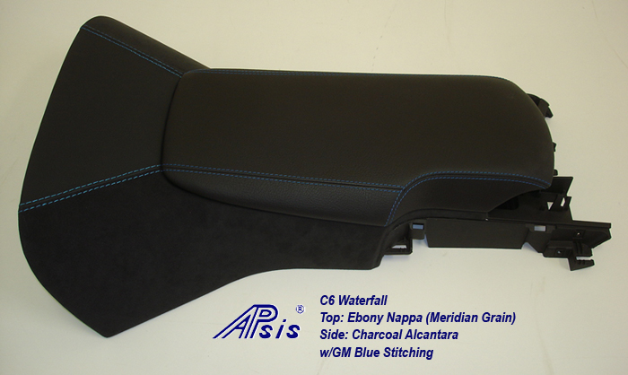 C6 Waterfall+Armrest-ebony w-gm blue stitching-2