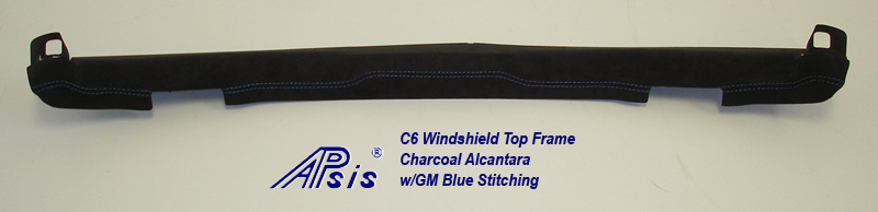 C6 Windshield Top Frame-charcoal alcantara w-gm blue stitching-1