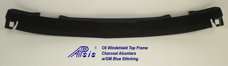 C6 Windshield Top Frame-charcoal alcantara w-gm blue stitching-2