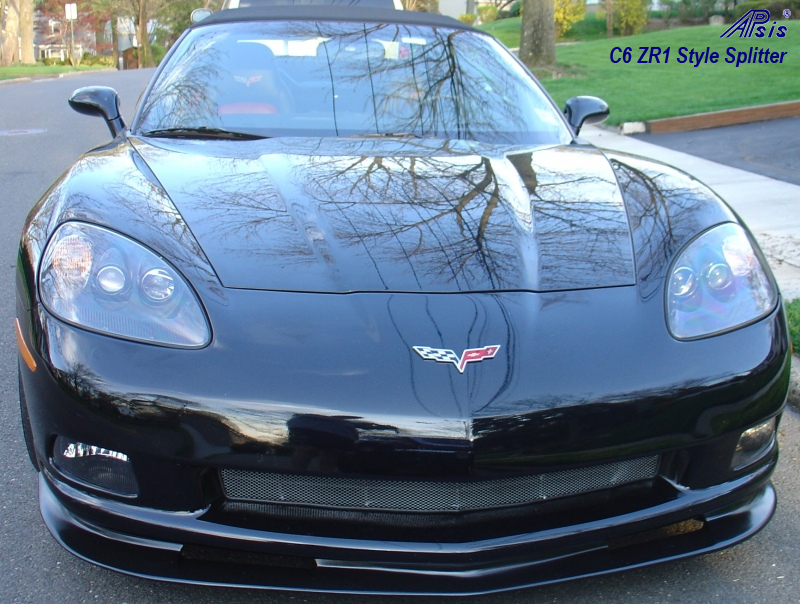 C6 ZR1 Style Splitter installed on black vett from c6am-4