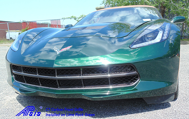 C7 Front Grille-CF-installed on jerseys car-3