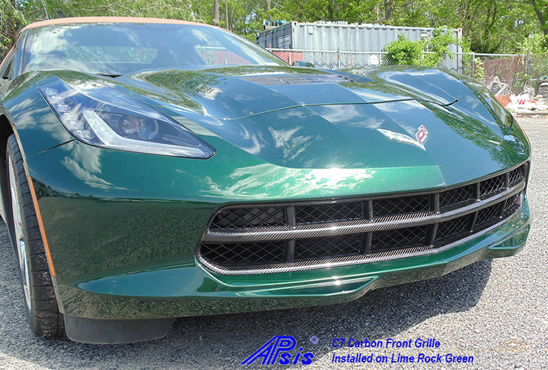 C7 Front Grille-CF-installed on jerseys car-4