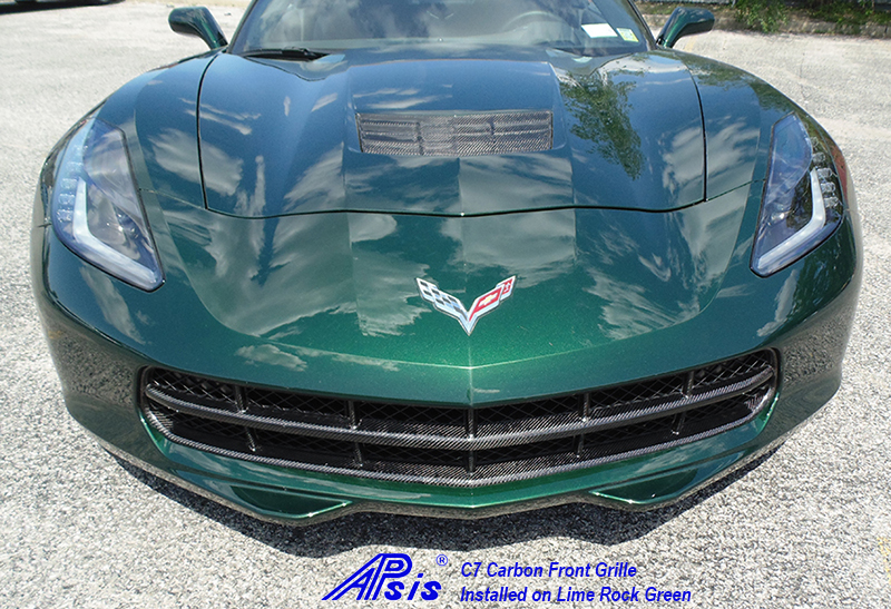 C7 Front Grille-CF-installed on jerseys car-5