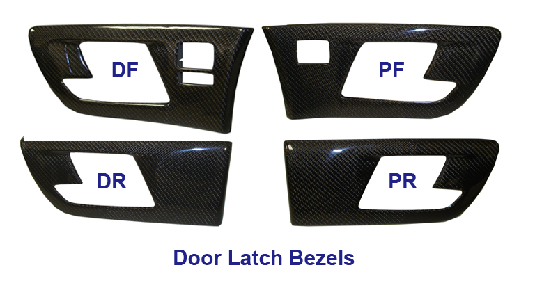 H2 Black CF-Door Latch Bezels - 350
