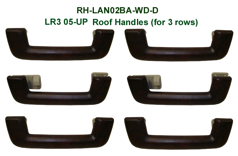 LR3 Roof Handle Dk. Burlwood - for 3 rows 6 pcs-set - 768