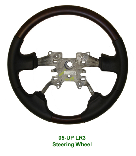 LR3 Wood Steering Wheel Dk. Burlwood - 450