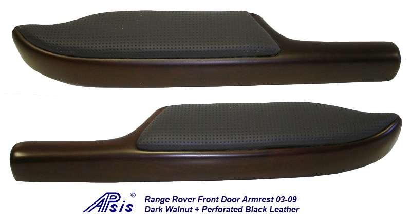 Range Rover Door Armrest-walnut + perf black leather-df-1-pair