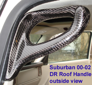 Suburban 00-02 Blk CF-DR Roof Handle outside view-300 w-description