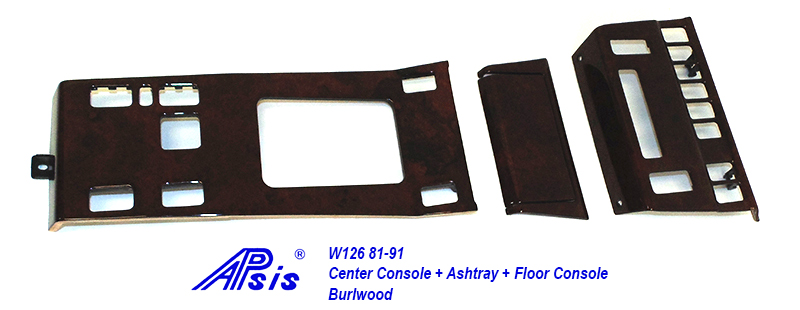 W126 Center Console + Floor Console-burlwood-1