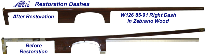 W126 - Right Dash - Zebrano - After & Before restoration - 768