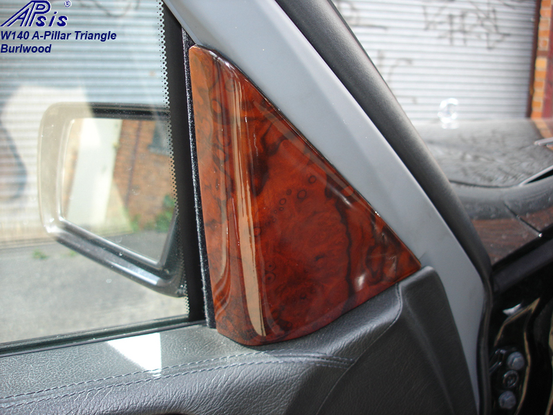 W140 A-Pillar Trangle-installed on beige interior-2
