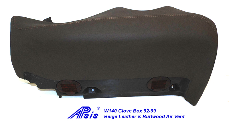 W140 Glove Box-beige w-beige stitching w-wood air vent-1