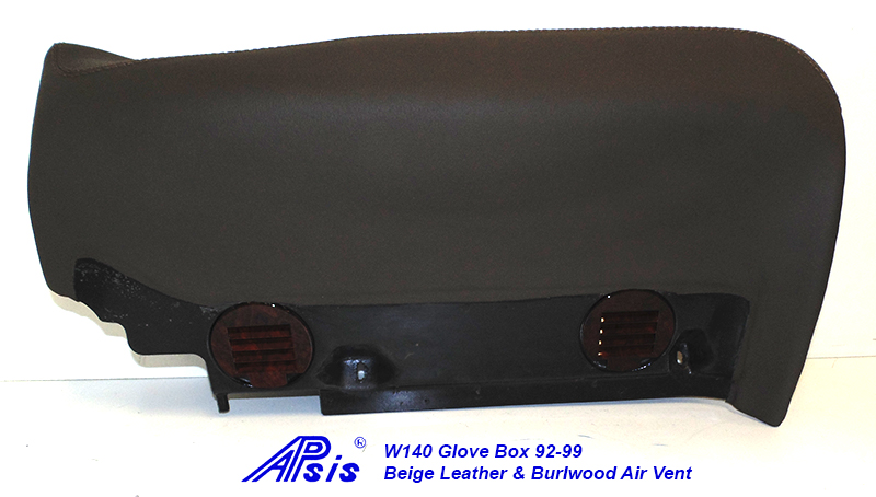 W140 Glove Box-beige w-beige stitching w-wood air vent-2