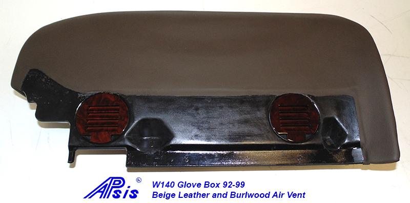 W140 Glove Box-beige w-beige stitching w-wood air vent-3