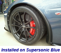 Z06 Front Splash Guard installed on supersonic blue