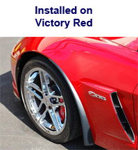 Z06 Front Splash Guard installed on victory red