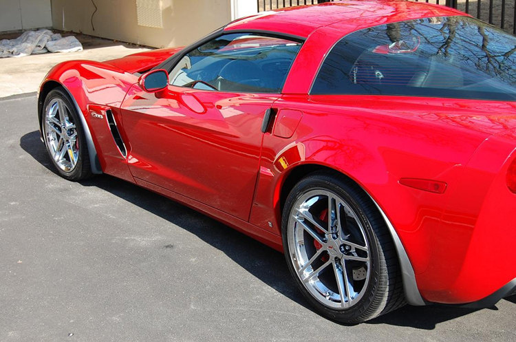 Z06 Front Splash Guard on victory red from philip defranco-1-750x563