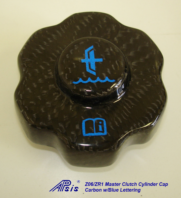 Z06 Master Clutch Cylinder Cap-CF w-blue lettering-individual-1