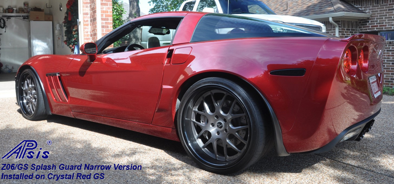 Z06 Narrow Splash Guard installed on crystal red-from bob hola-3 crop