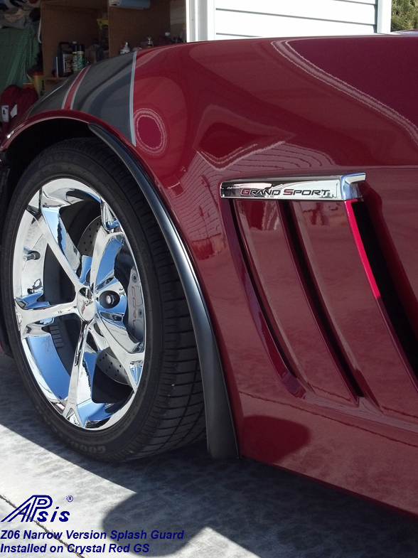 Z06 Narrow Splash Guard installed on crystal red-from cliff bates-1 crop