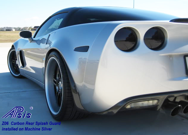 Z06 Rear Splash Guard-carbon-installed on machine silver-driver