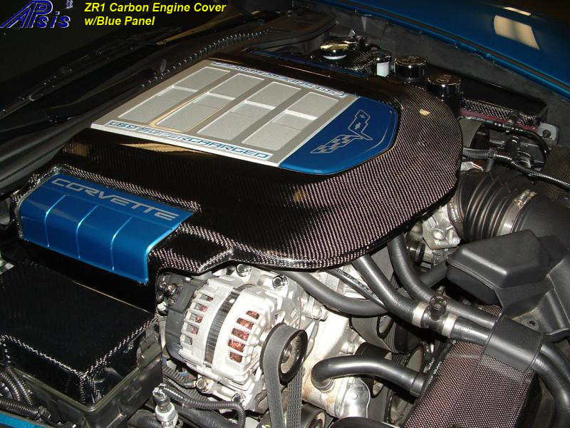 ZR1 CF Engine Cover w-blue panel w-o arrow-install-1