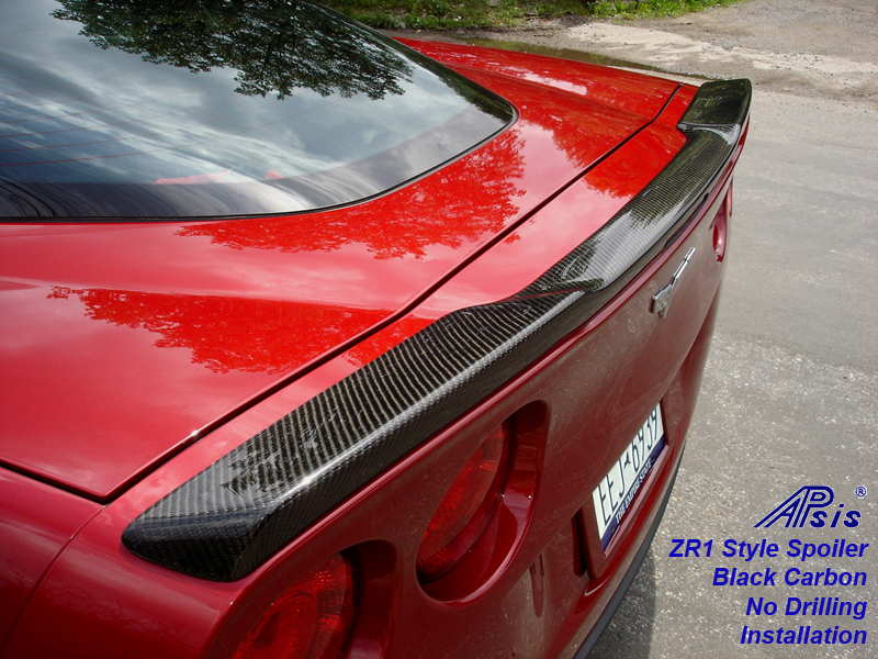 ZR1 Carbon Spoiler installed on crystal red-rear-4