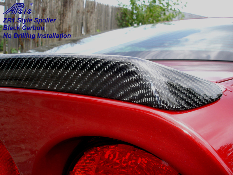 ZR1 Carbon Spoiler installed on crystal red-rear-5